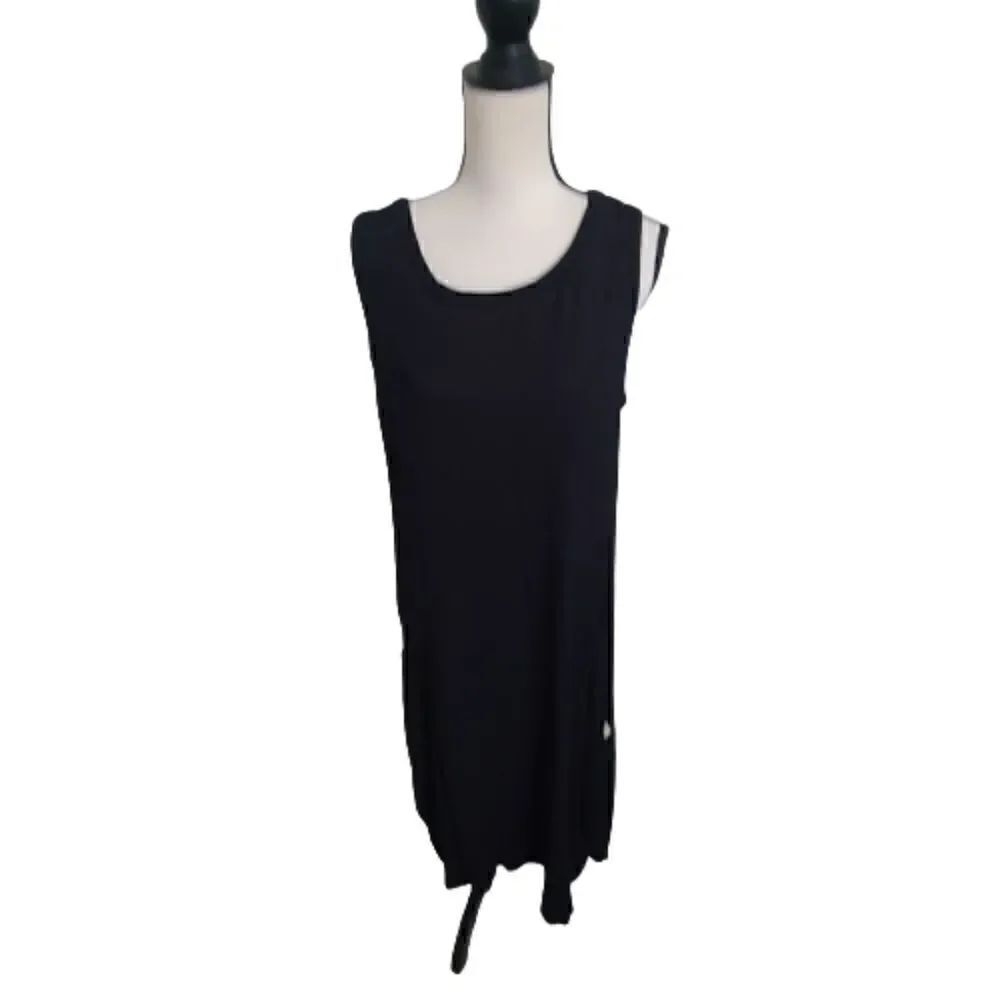 VasnaโWomen'sโBlackย CasualโMidiโDressโWithโRuchedโSideโAccentโSizeโMedium